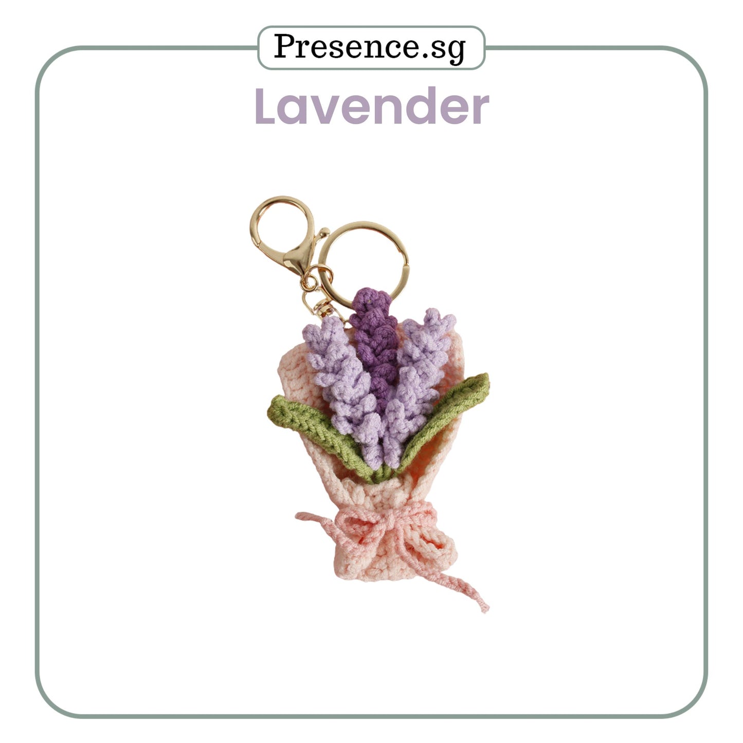Personalized Crochet-Style Flower Bouquet Keychain