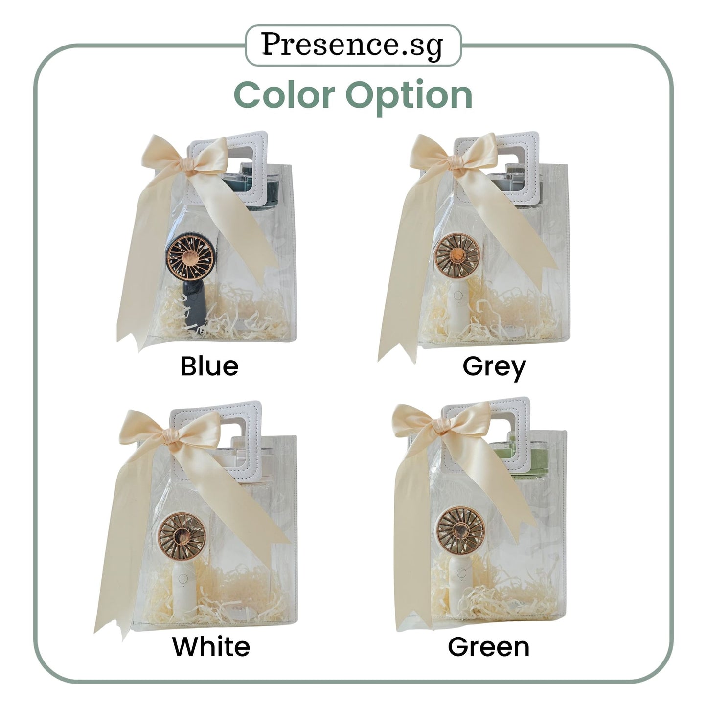 Personalised Clear Water Bottle Mini Fan Gift Set
