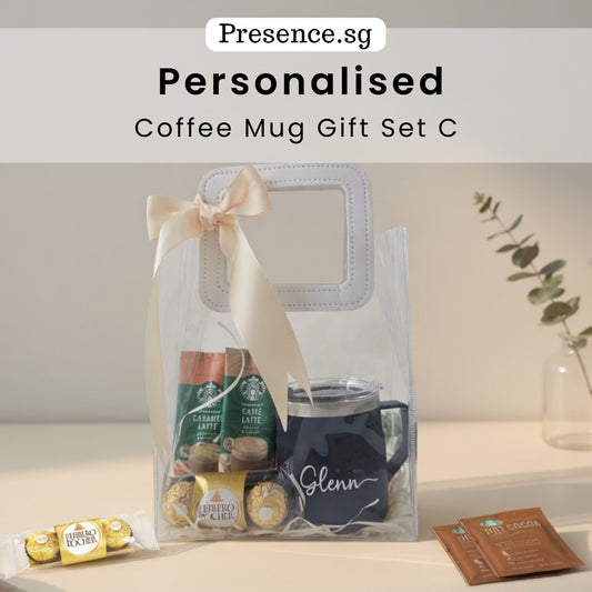 Personalized 450ml Coffee Mug & Treats Gift Set (Set C)