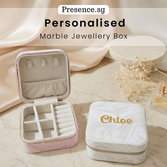 Personalized Marble Mini Travel Jewellery Box