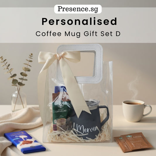 Personalized 450ml Coffee Mug & Treats Gift Set (Set D)