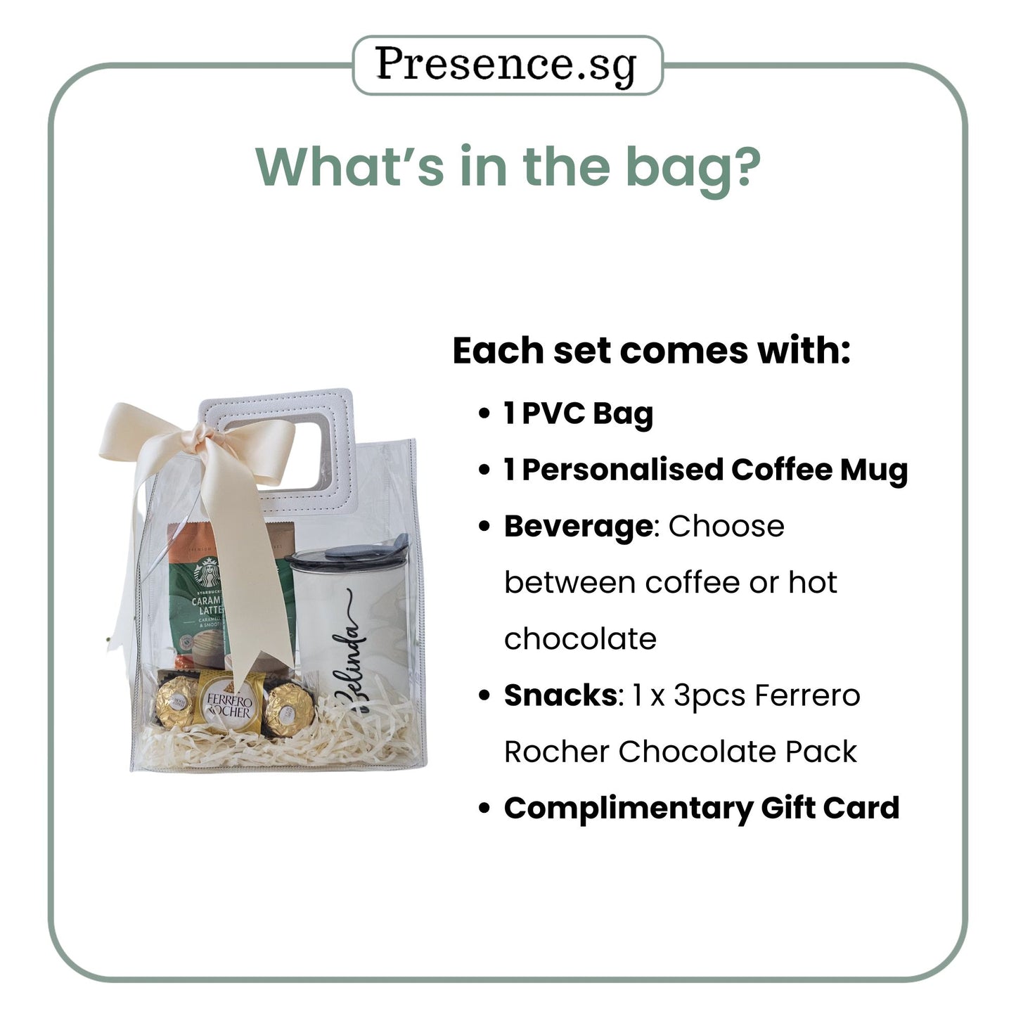 Personalized 450ml Coffee Mug & Treats Gift Set (Set C)