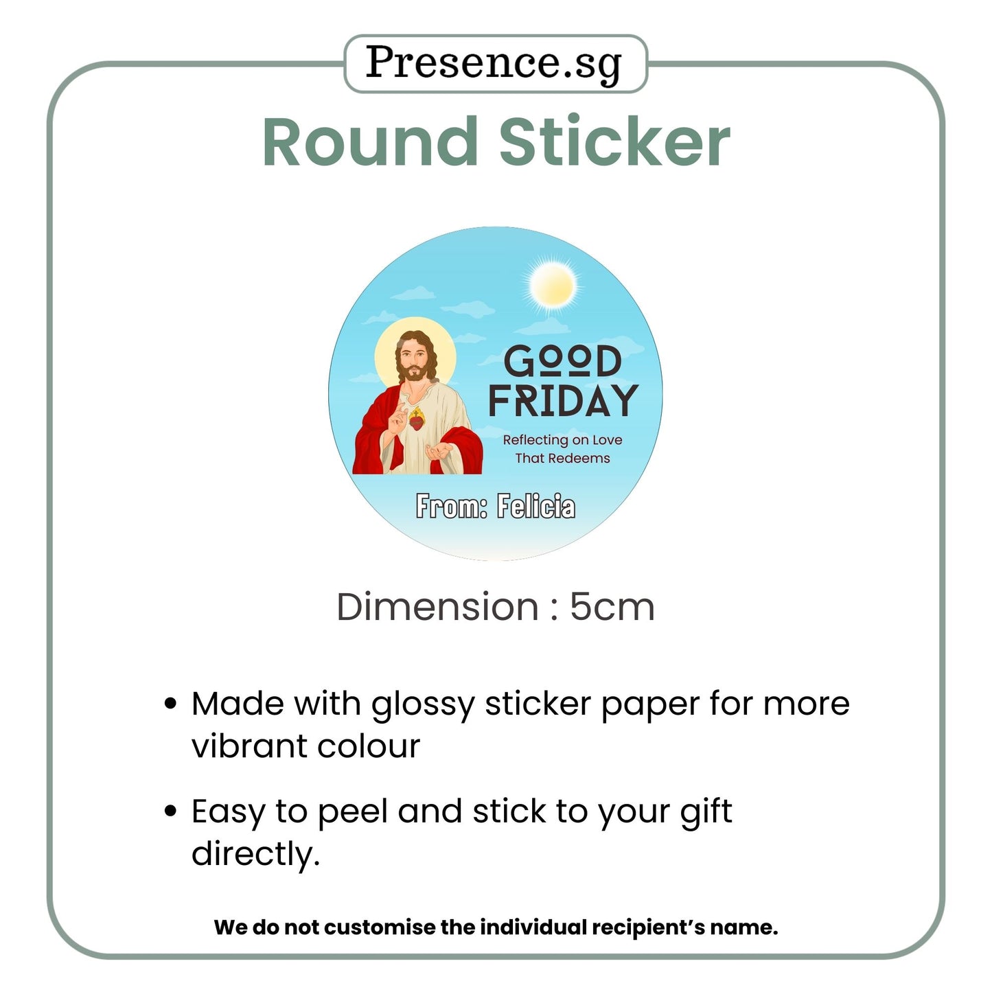Customised Good Friday‘s Stickers – 6 Designs