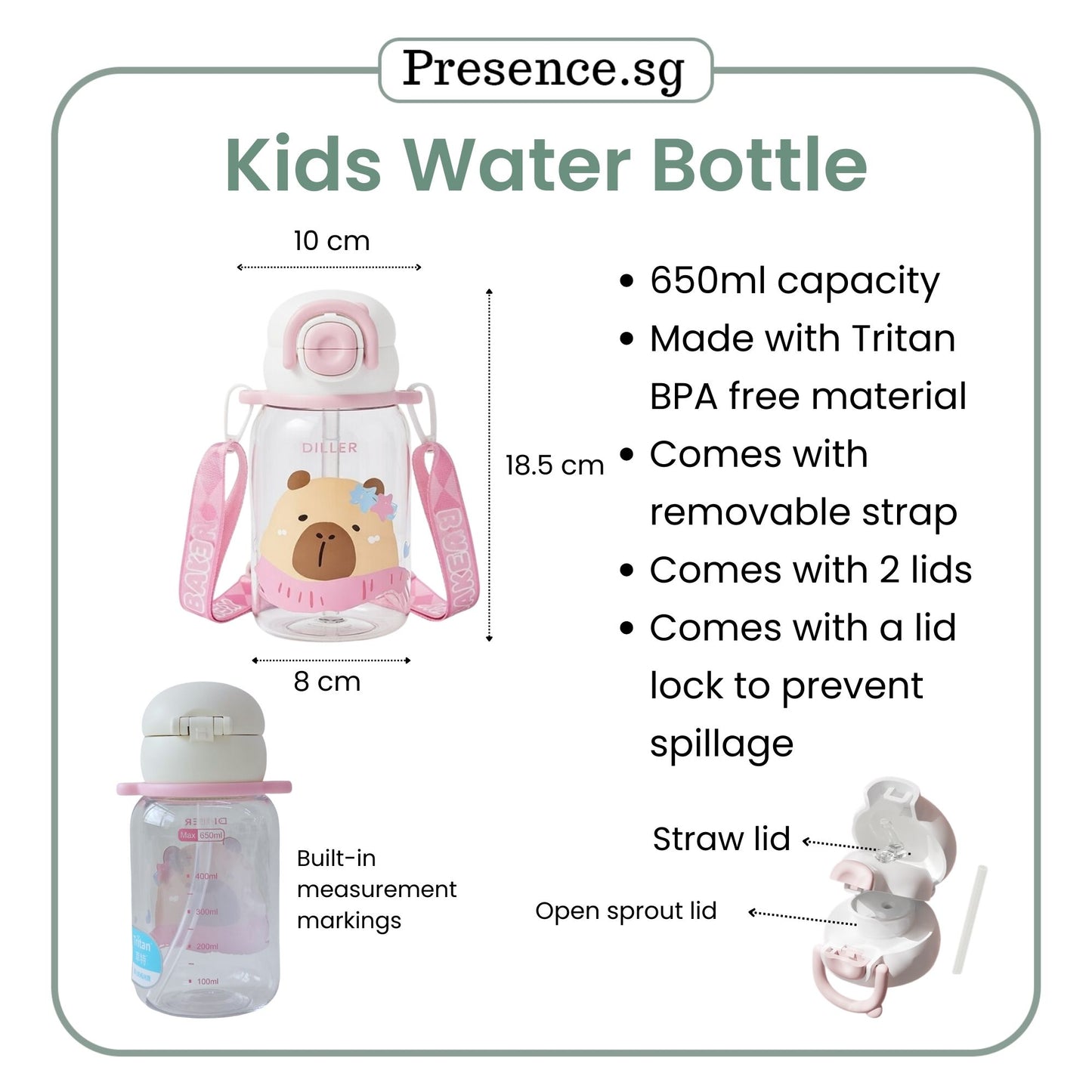 Personalised Kids Water Bottle 650ml