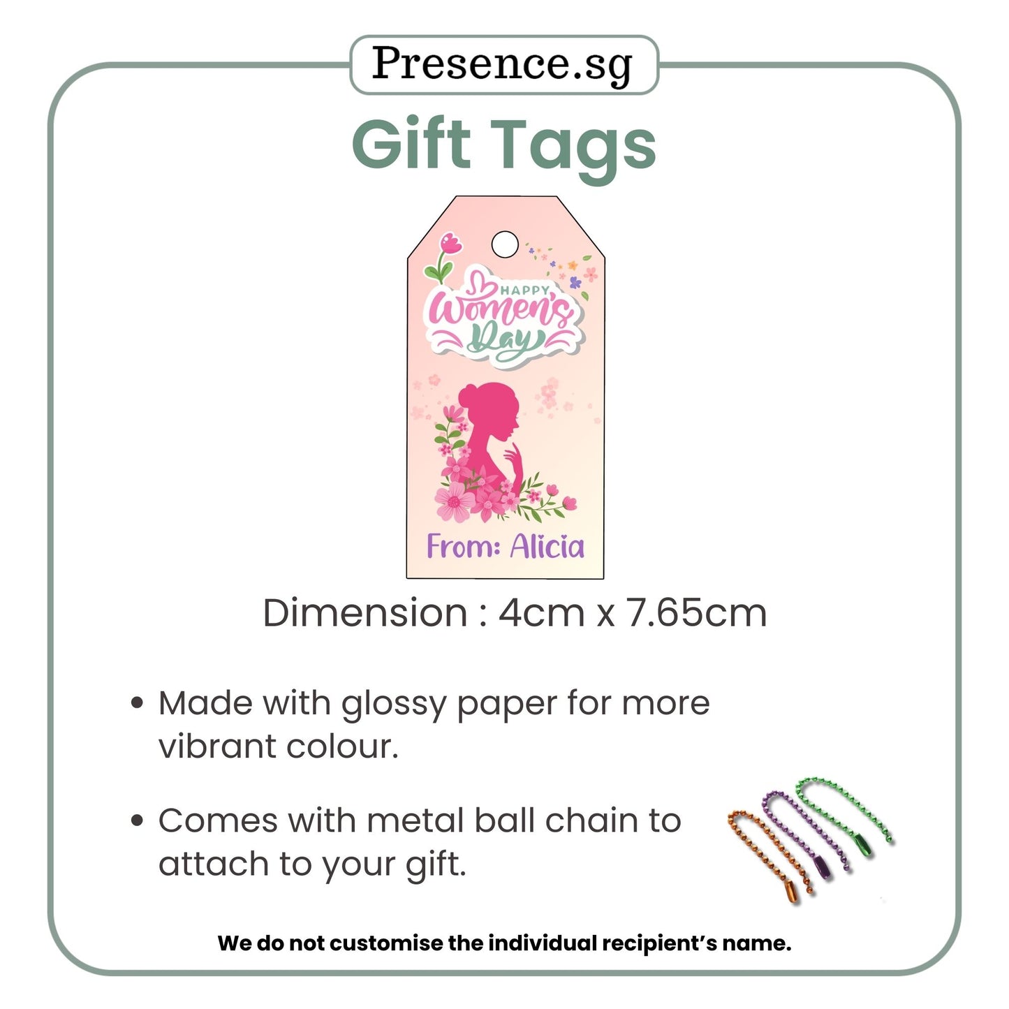 Customised International Women's Day Gift Tags – 6 Designs