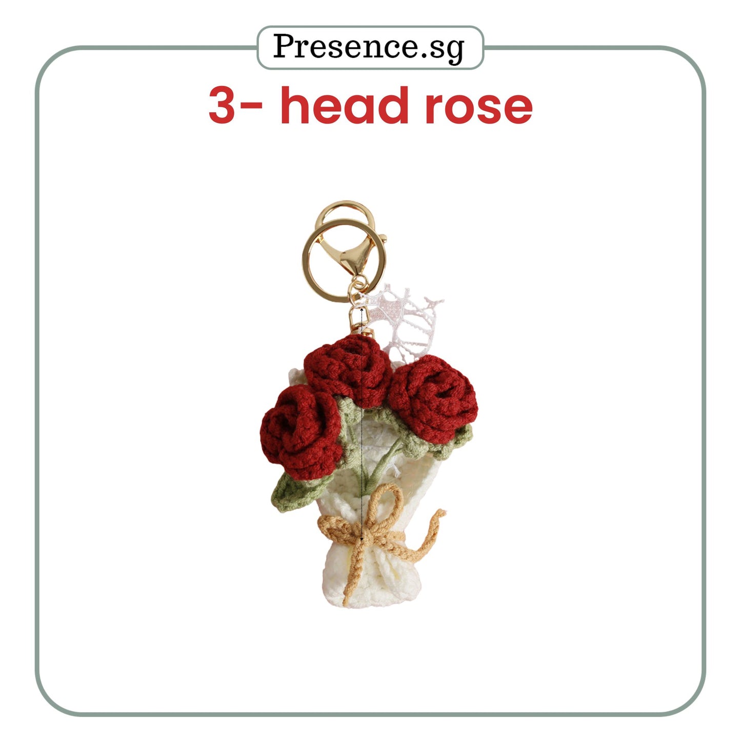 Personalized Crochet-Style Flower Bouquet Keychain