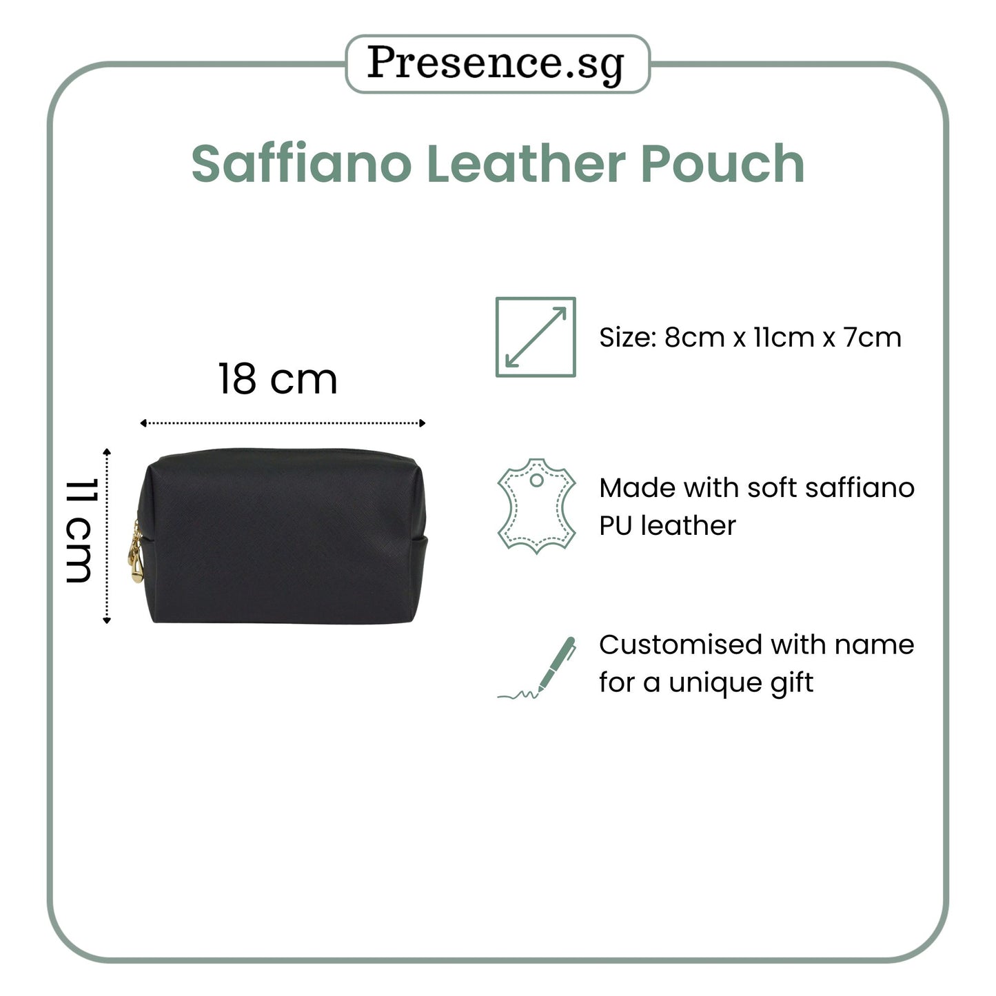 Personalised Saffiano Leather Pouch