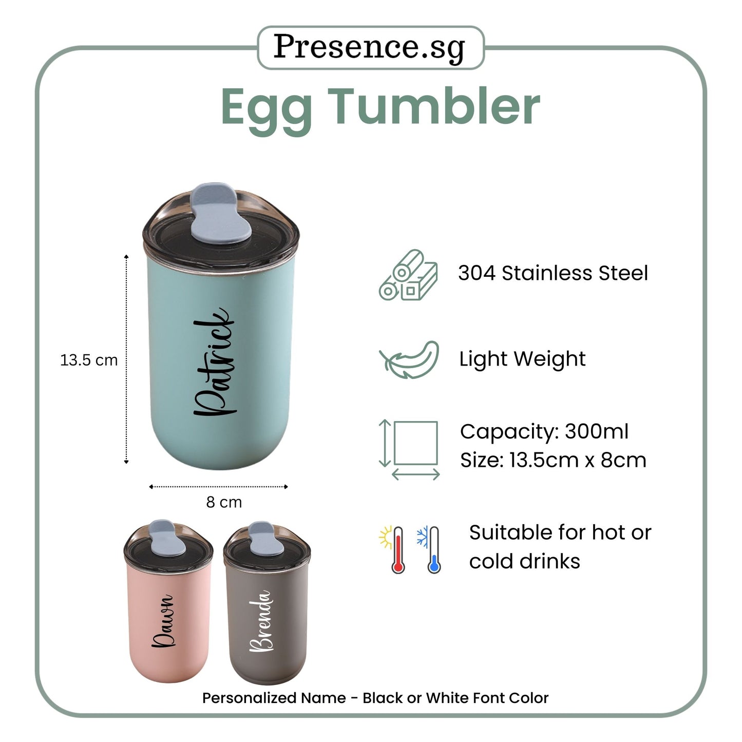 Personalised Gift Set with Egg Tumbler and Tritan Bottle