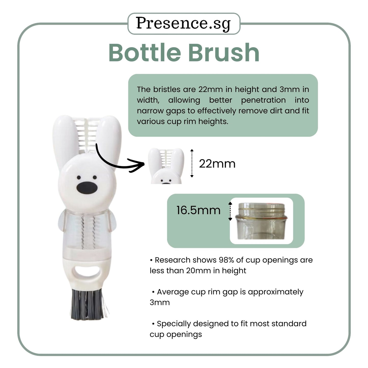 Bottle Cleaning Brush Set 4 in 1 with straw brush