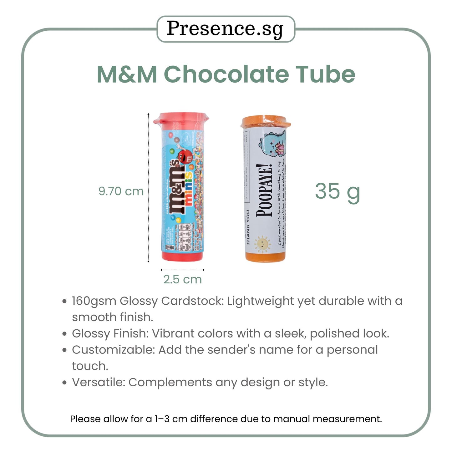 Personalized M&M's Chocolate Tube Gift