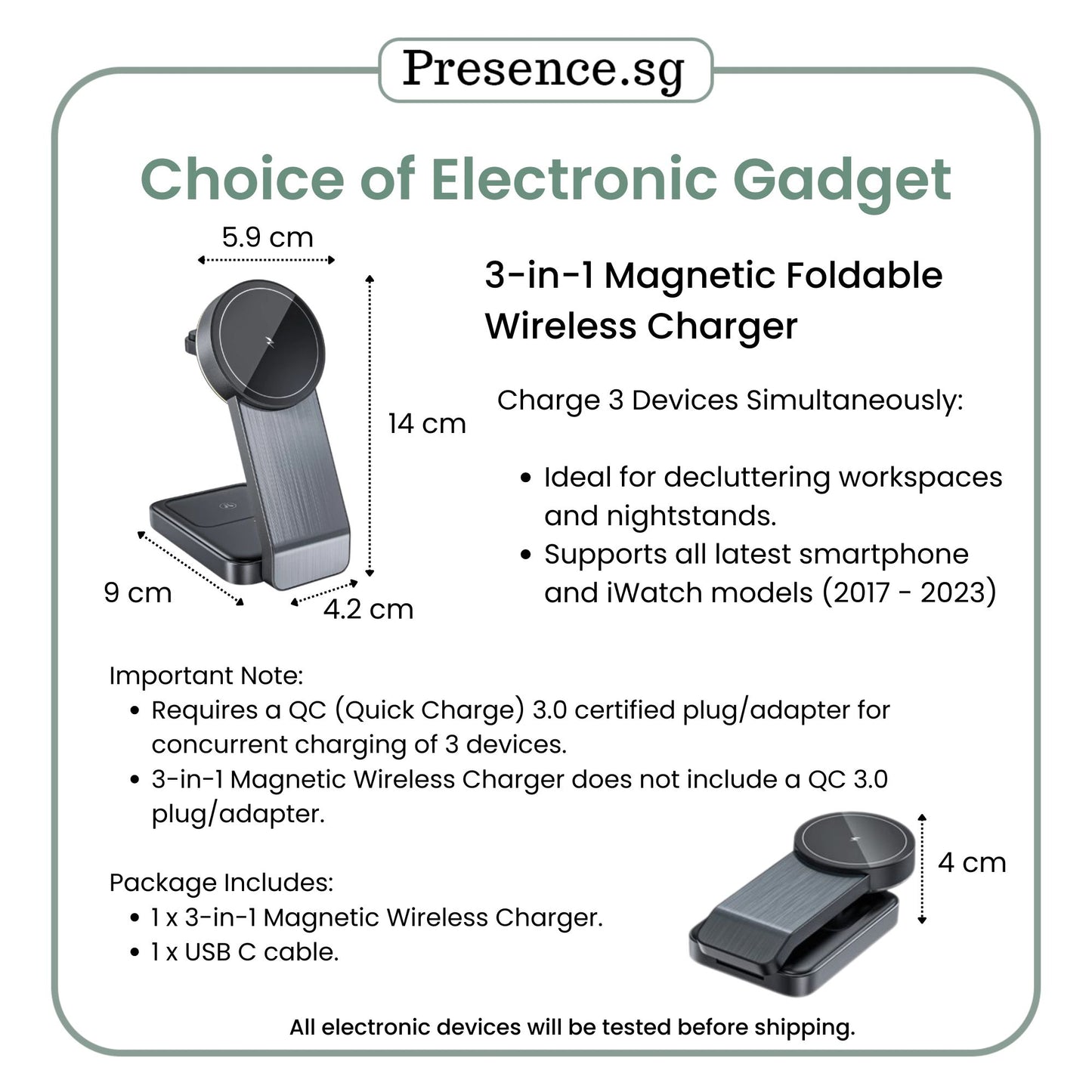 Gift for Him The Modern Essentials Set | Personalised Mug + 3-in-1 Wireless Charger