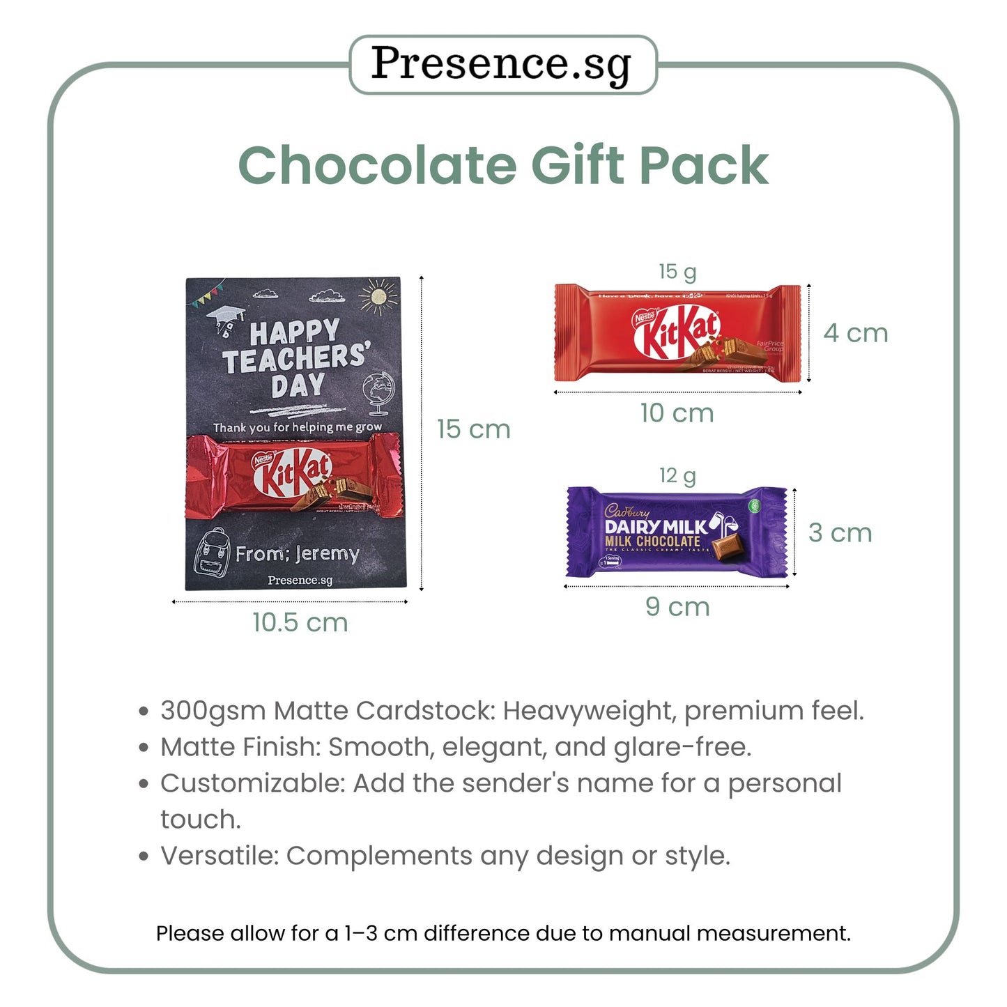 Personalized Chocolate Gift Pack with custom gift card