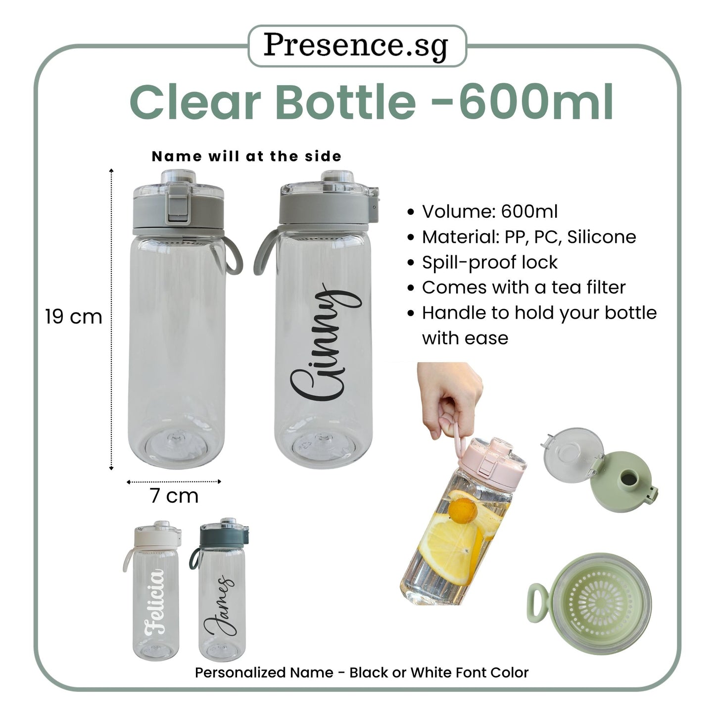 Personalised 300ml Egg Tumbler & 600ml Clear Bottle with Card Holder