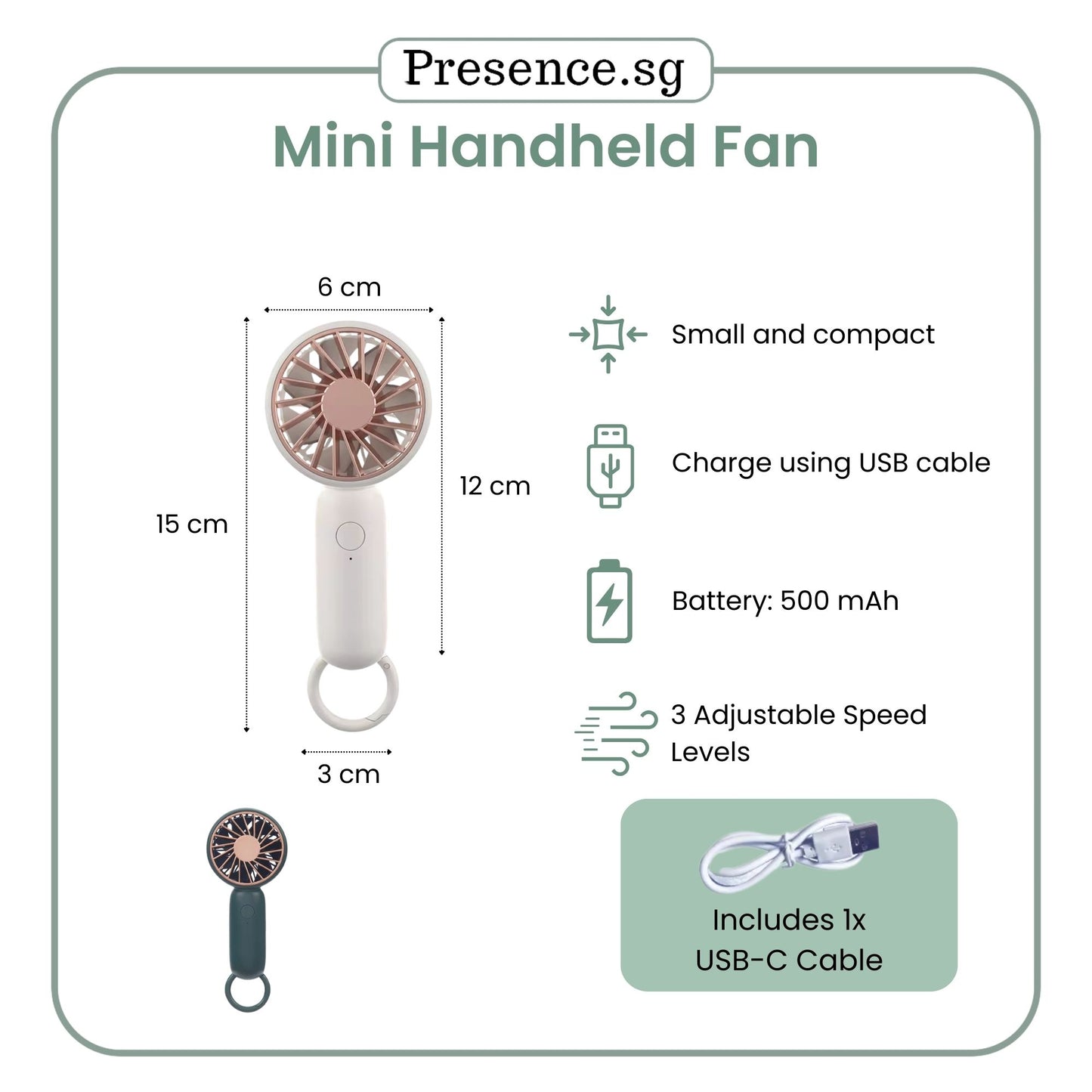 Personalised Clear Water Bottle Mini Fan Gift Set