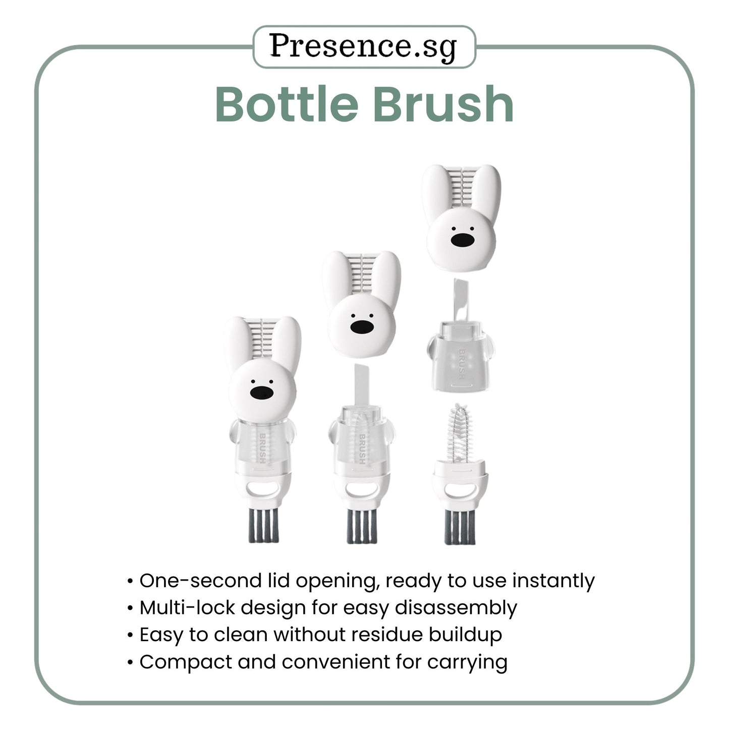 Bottle Cleaning Brush Set 4 in 1 with straw brush