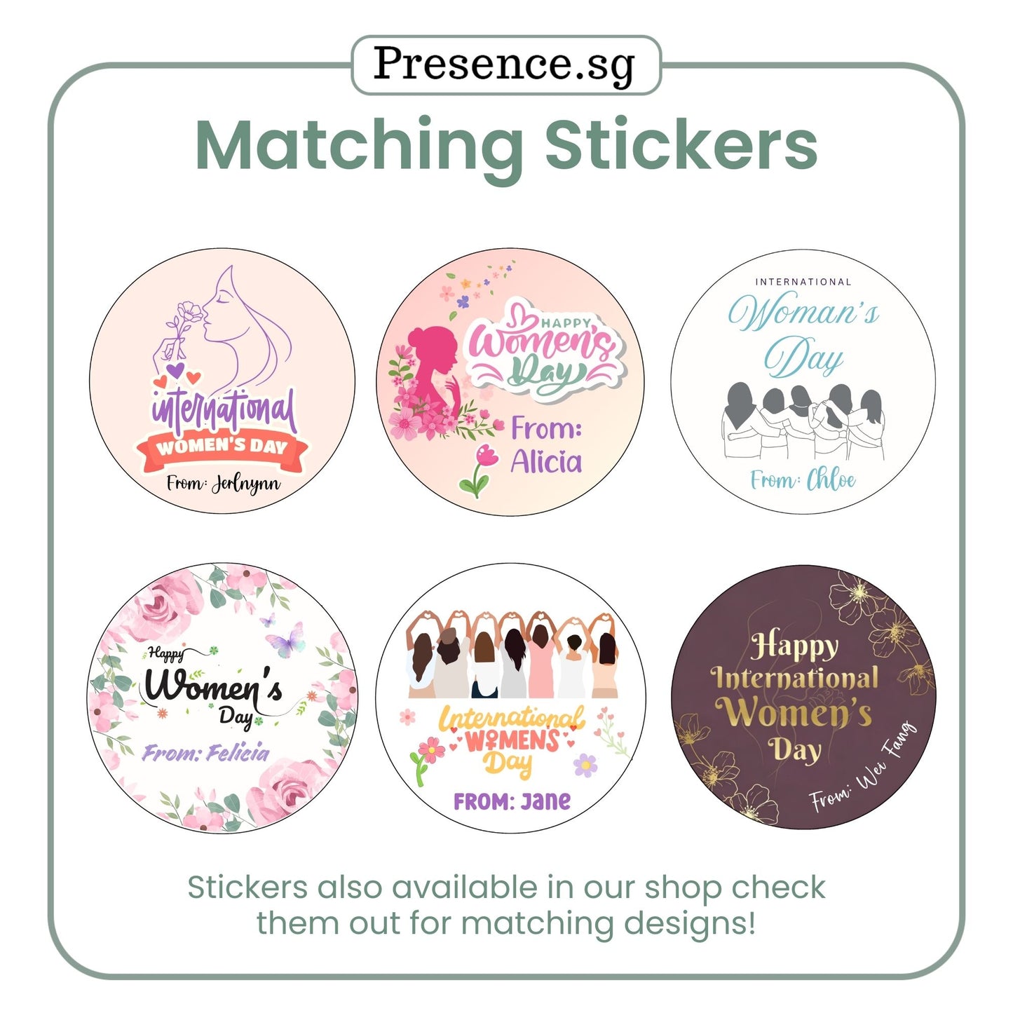 Customised International Women's Day Gift Tags – 6 Designs