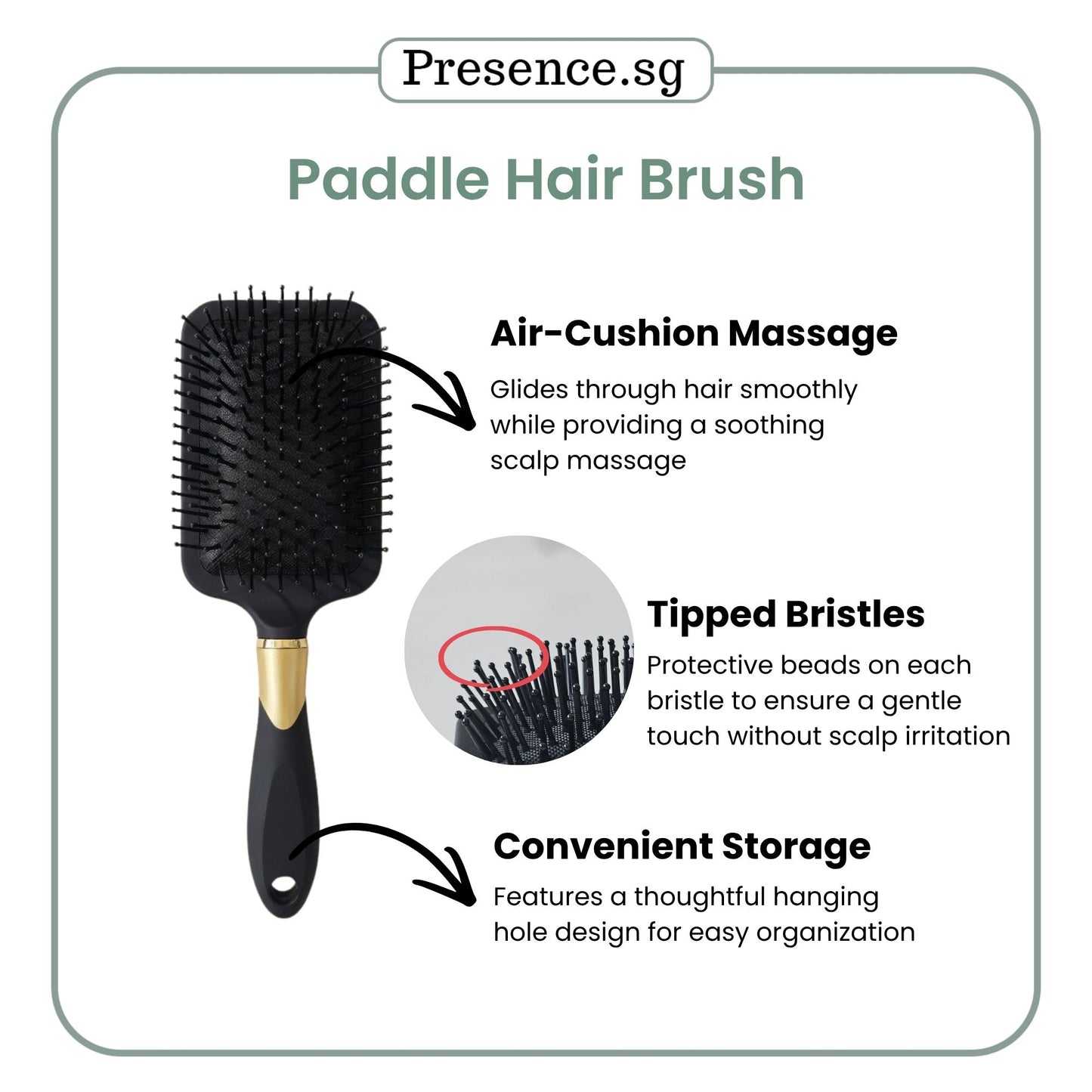 Personalized Hair Care Gift Set | Custom Name Paddle Hair Brush & Satin Scrunchie Trio