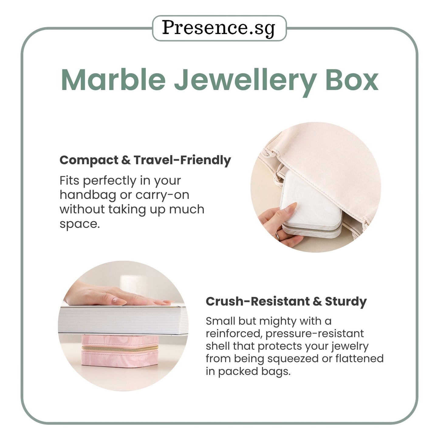 Personalized Marble Mini Travel Jewellery Box