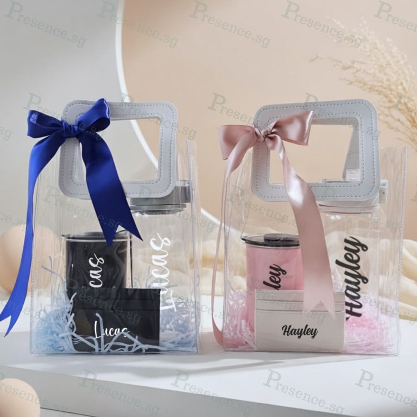 Personalised 300ml Egg Tumbler & 600ml Clear Bottle with Card Holder