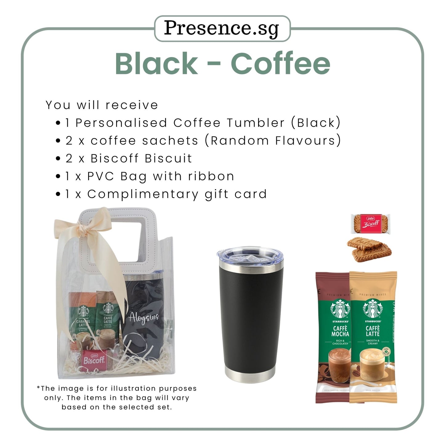 Personalised 600ml Coffee Tumbler & Treats Gift Set (Set A)
