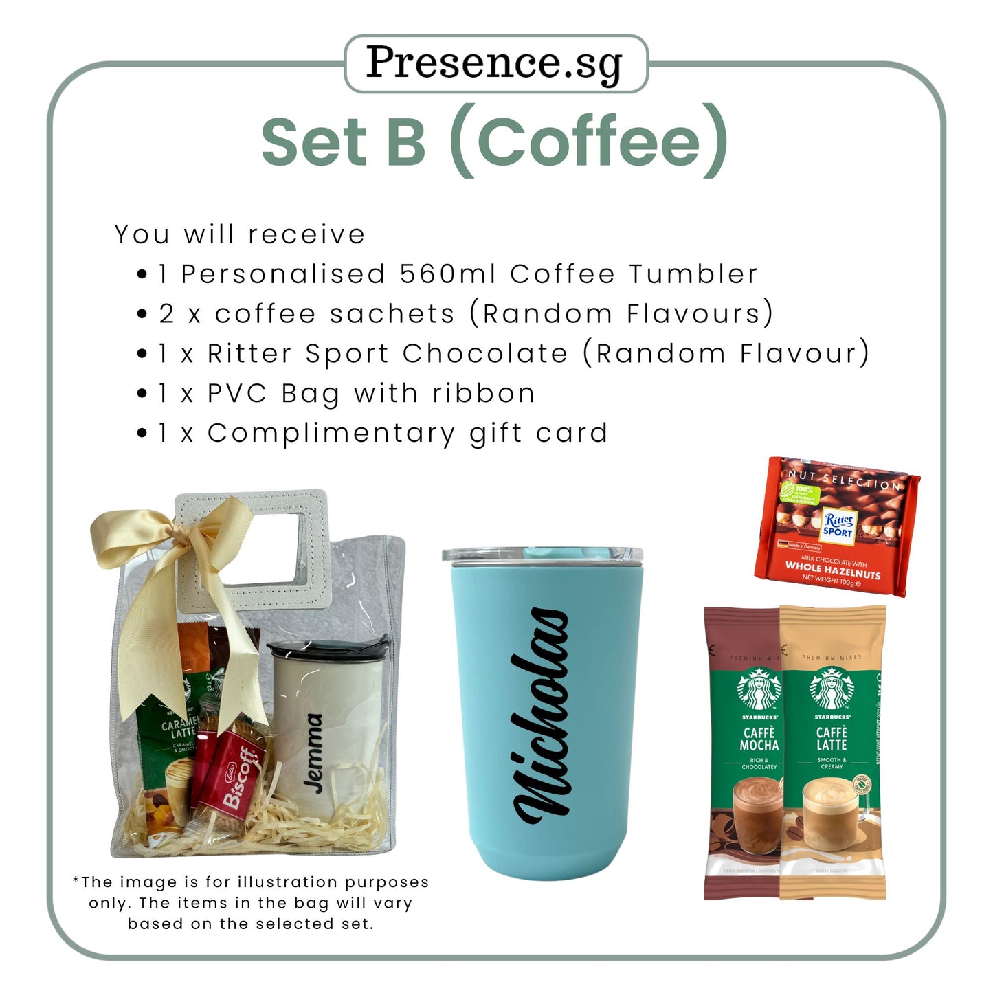 Personalised Tumbler Gift Set with Treats