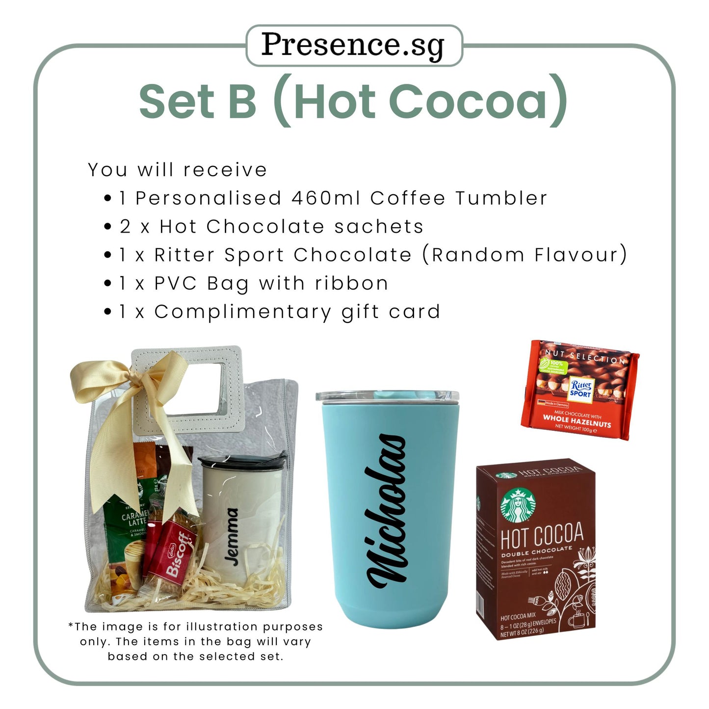 Personalised Tumbler Gift Set with Treats