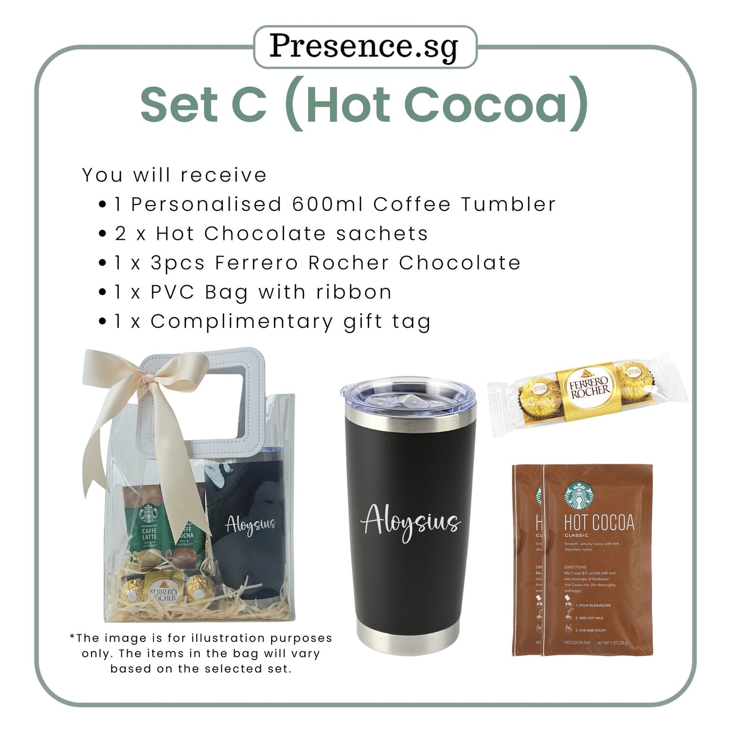 Personalised Christmas  Coffee Tumbler Gift Set