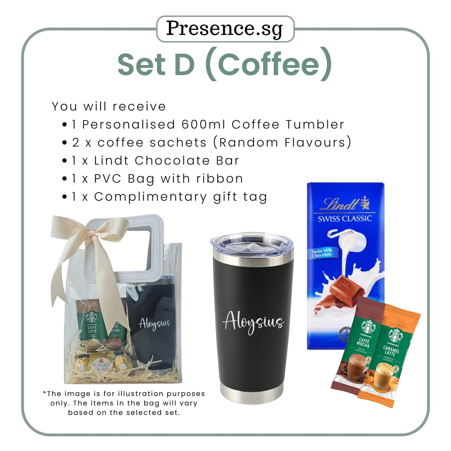 Personalised Christmas  Coffee Tumbler Gift Set