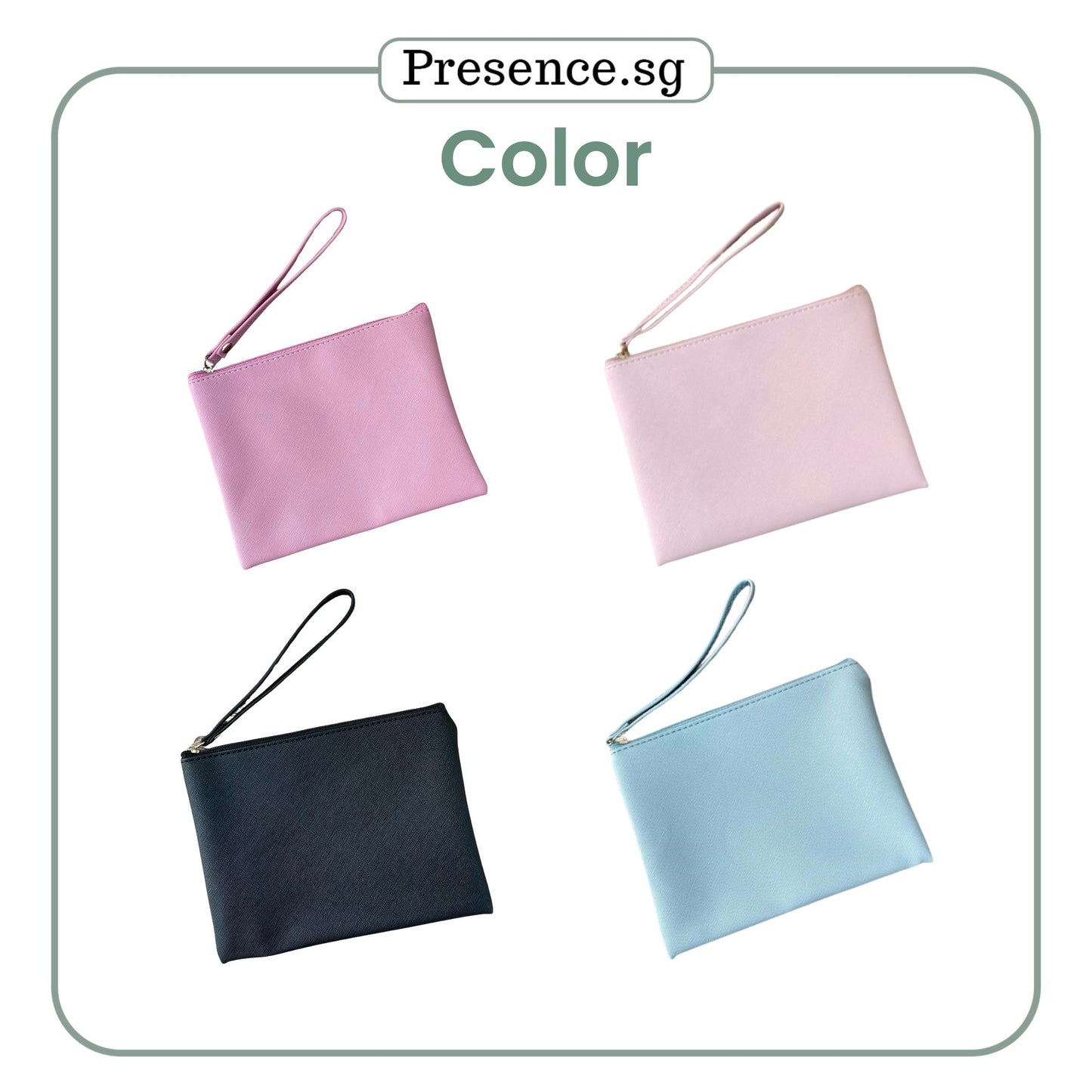 Personalized Leather Wristlet Pouch
