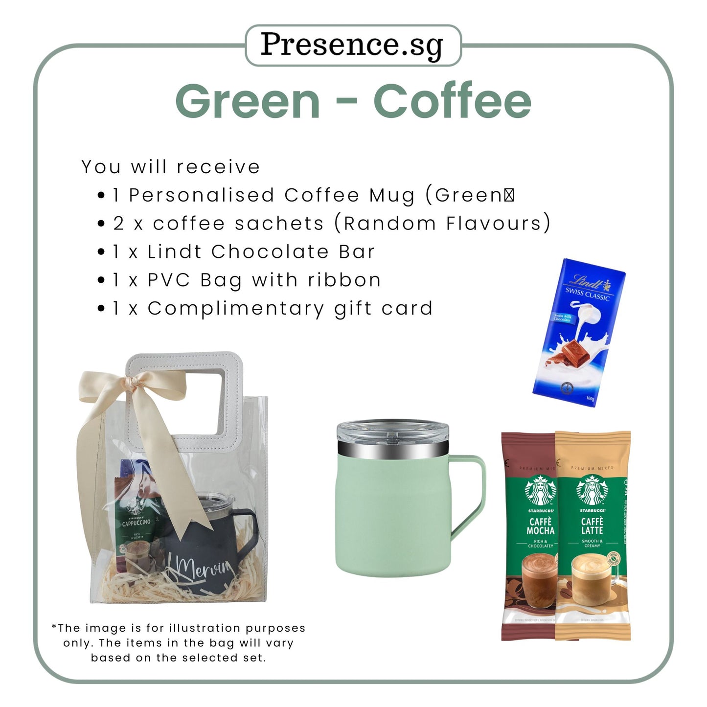 Personalized 450ml Coffee Mug & Treats Gift Set (Set D)