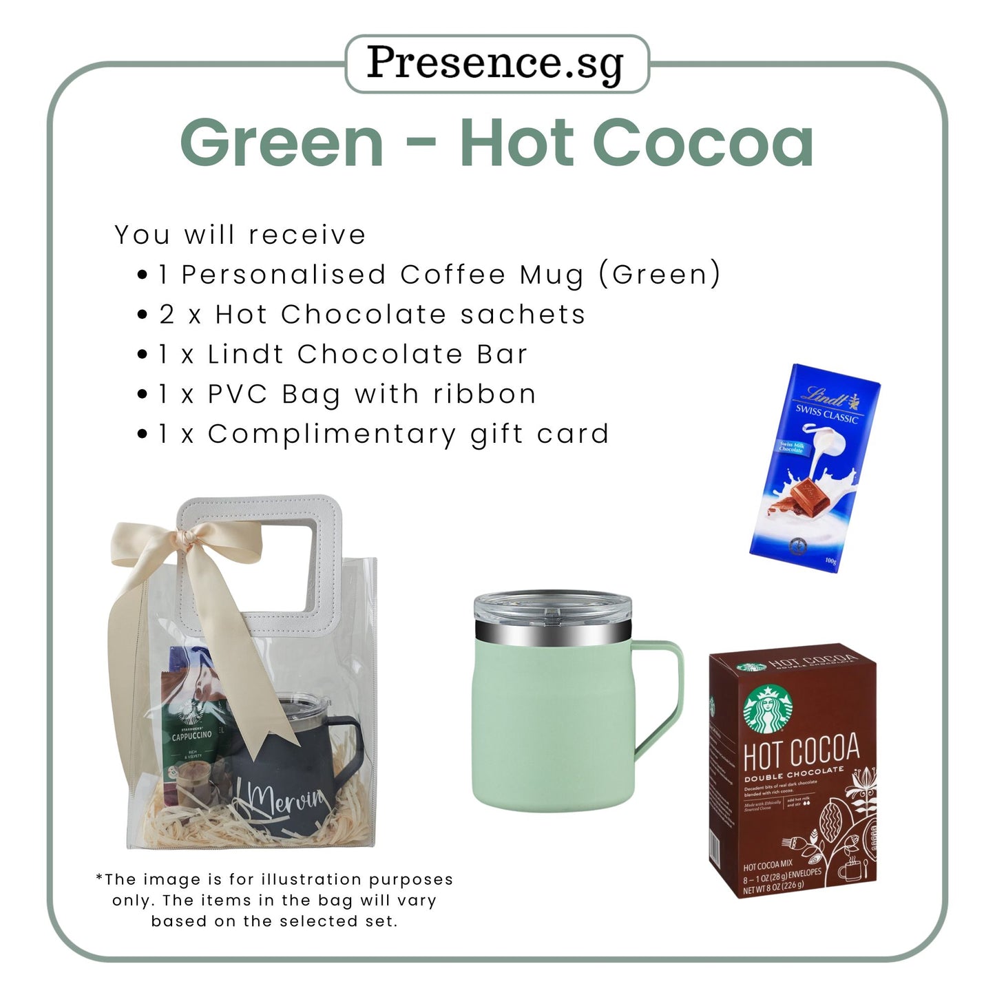 Personalized 450ml Coffee Mug & Treats Gift Set (Set D)