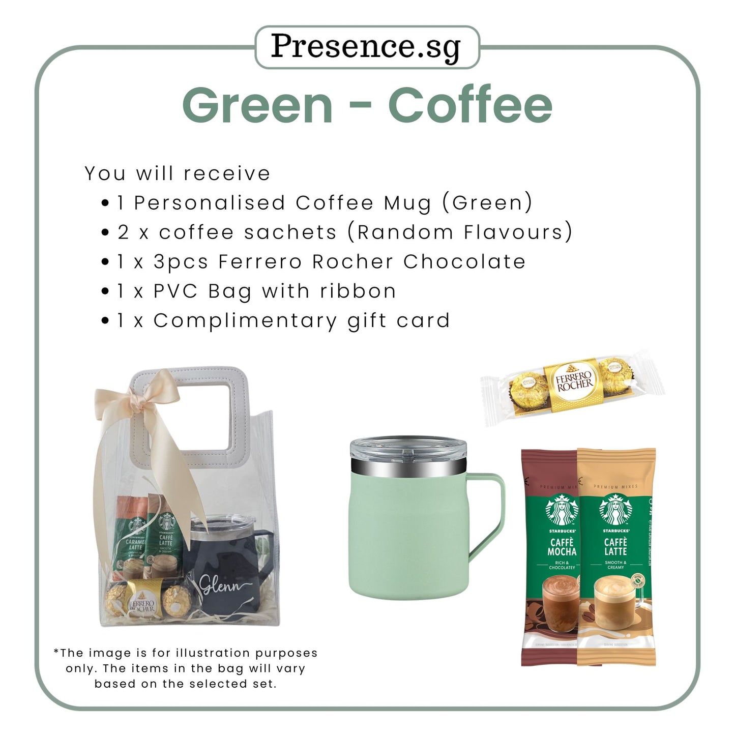 Personalized 450ml Coffee Mug & Treats Gift Set (Set C)