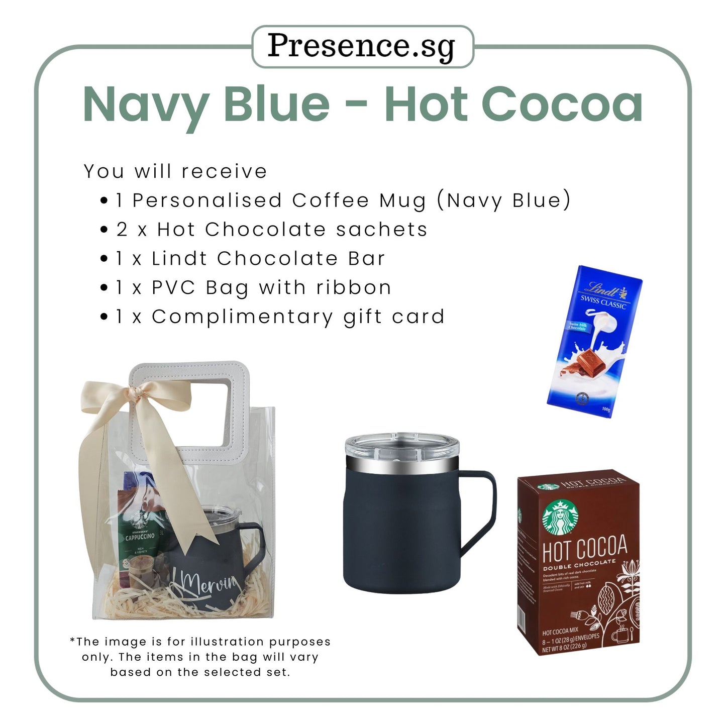 Personalized 450ml Coffee Mug & Treats Gift Set (Set D)
