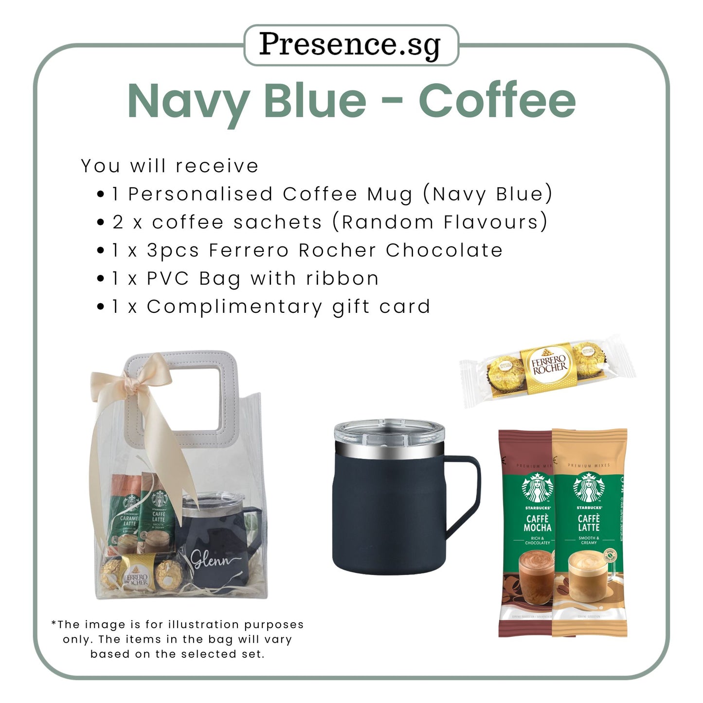 Personalized 450ml Coffee Mug & Treats Gift Set (Set C)