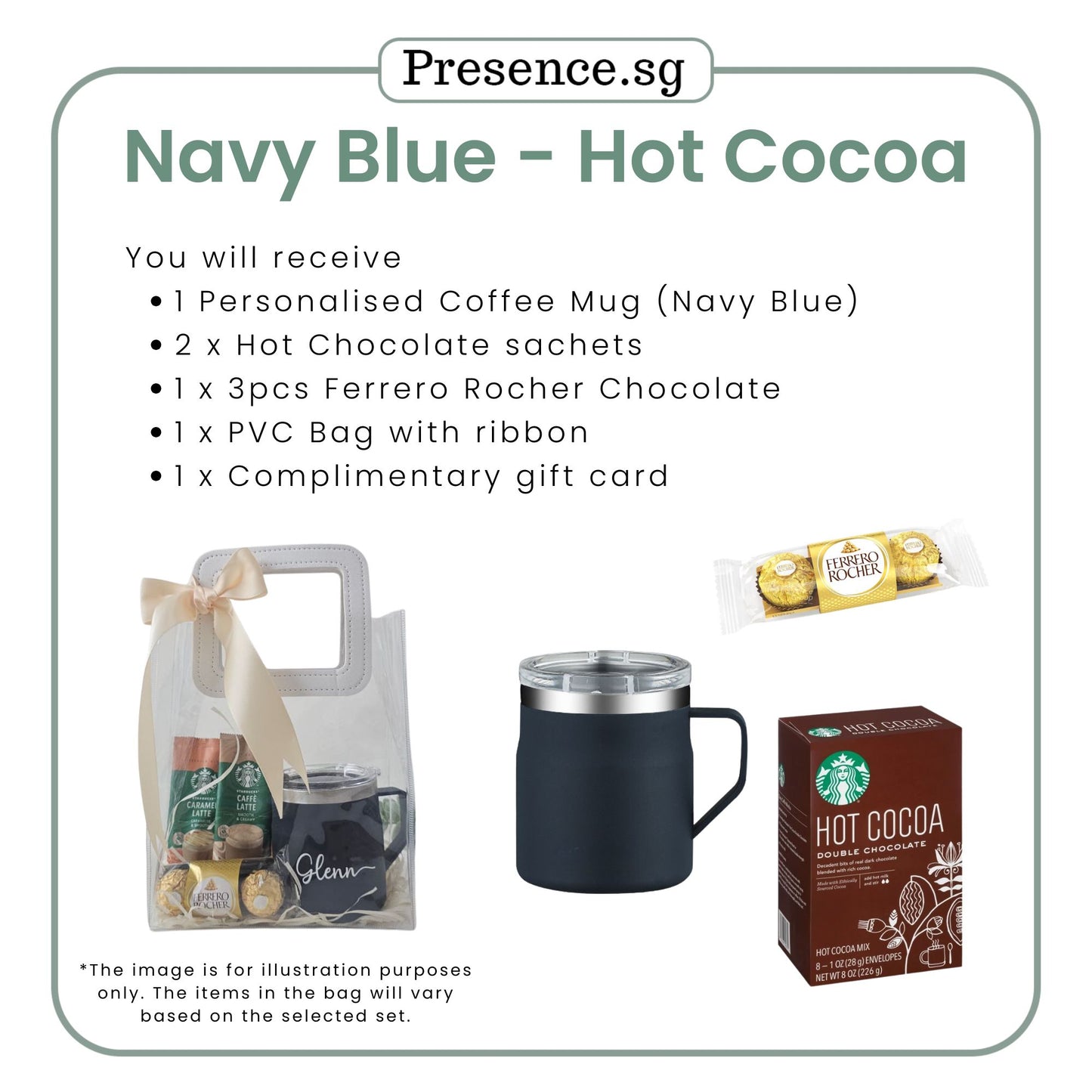 Personalized 450ml Coffee Mug & Treats Gift Set (Set C)