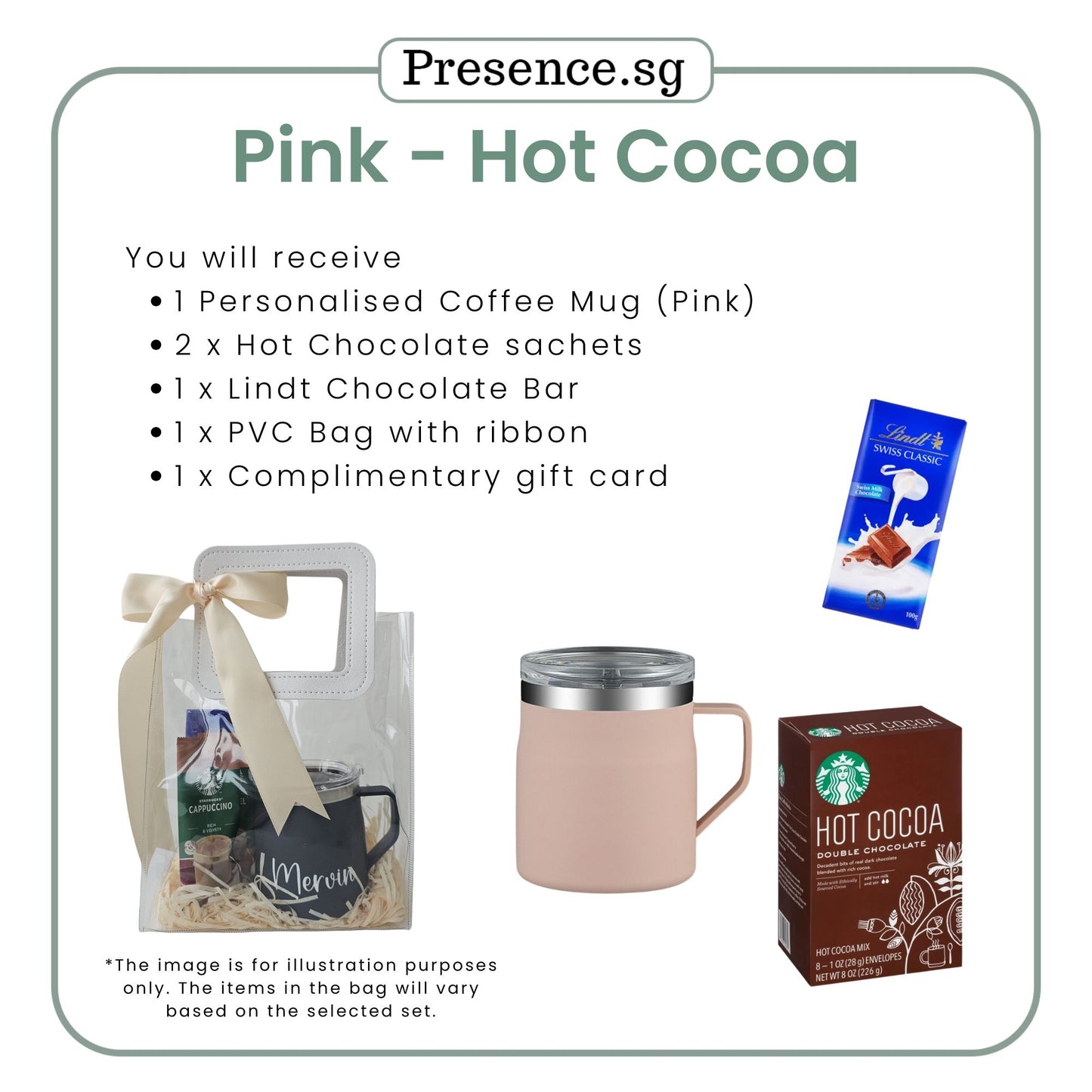 Personalized 450ml Coffee Mug & Treats Gift Set (Set D)