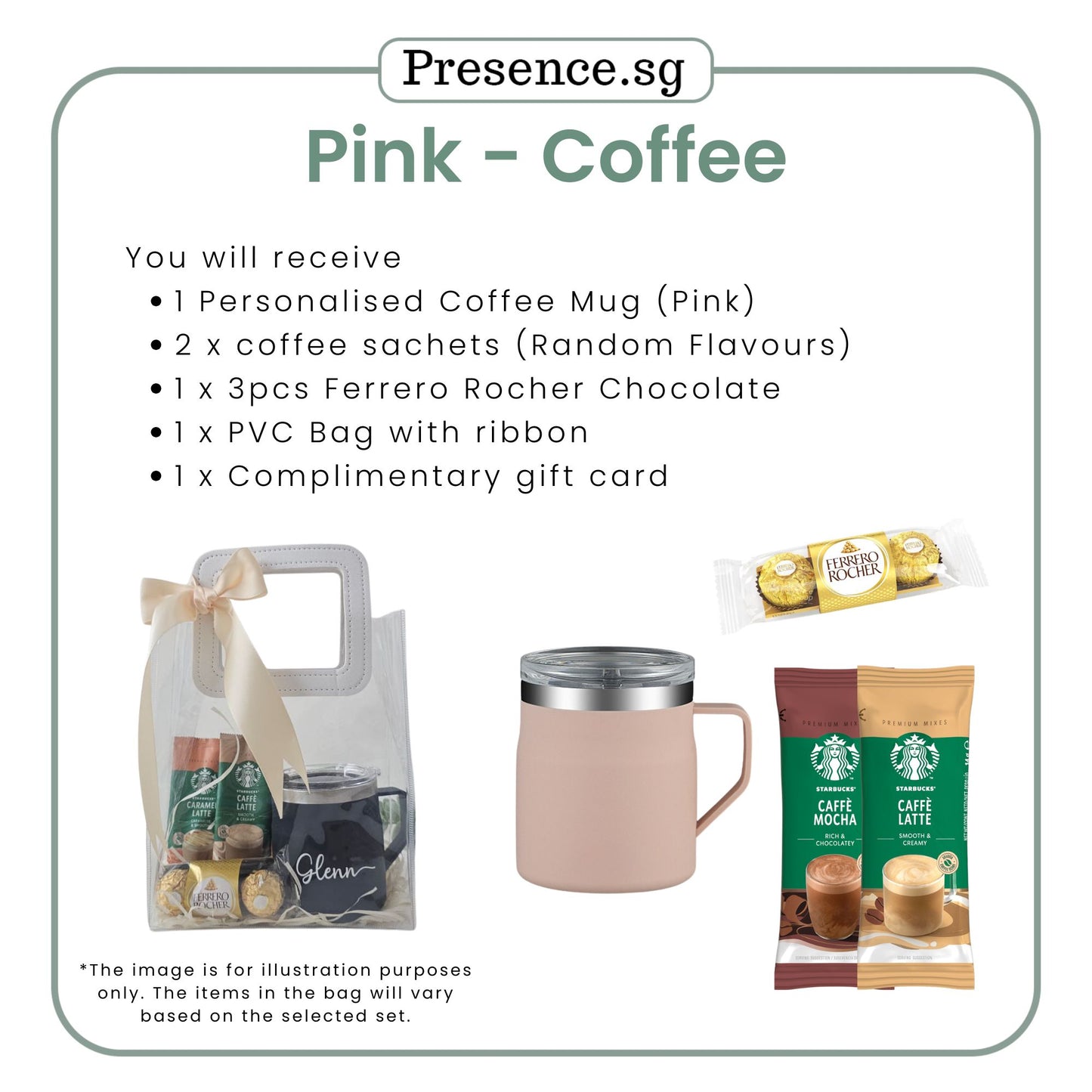 Personalized 450ml Coffee Mug & Treats Gift Set (Set C)