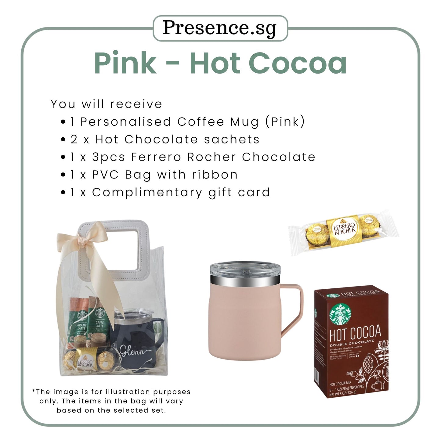 Personalized 450ml Coffee Mug & Treats Gift Set (Set C)