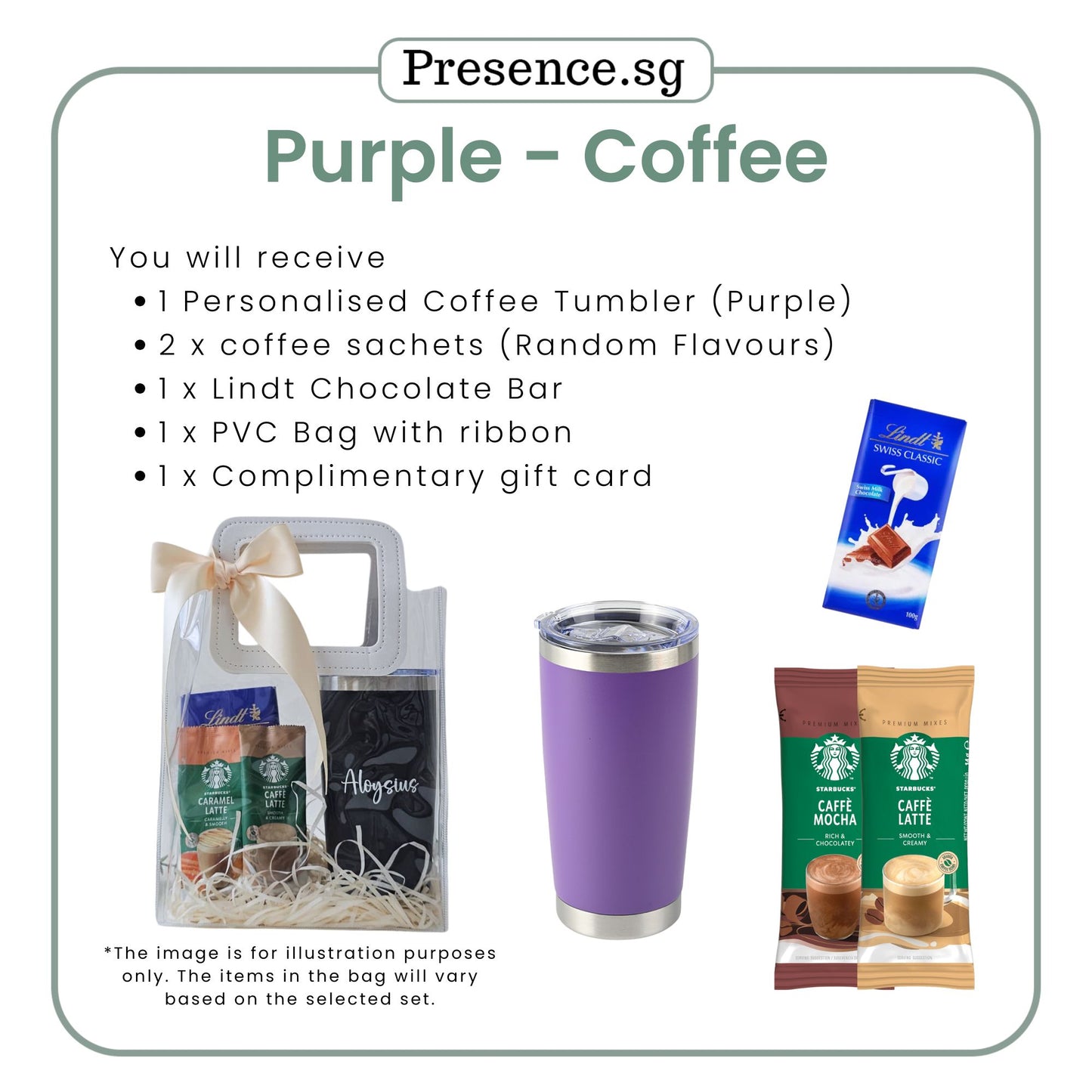 Personalised 600ml Coffee Tumbler & Treats Gift Set (Set D)