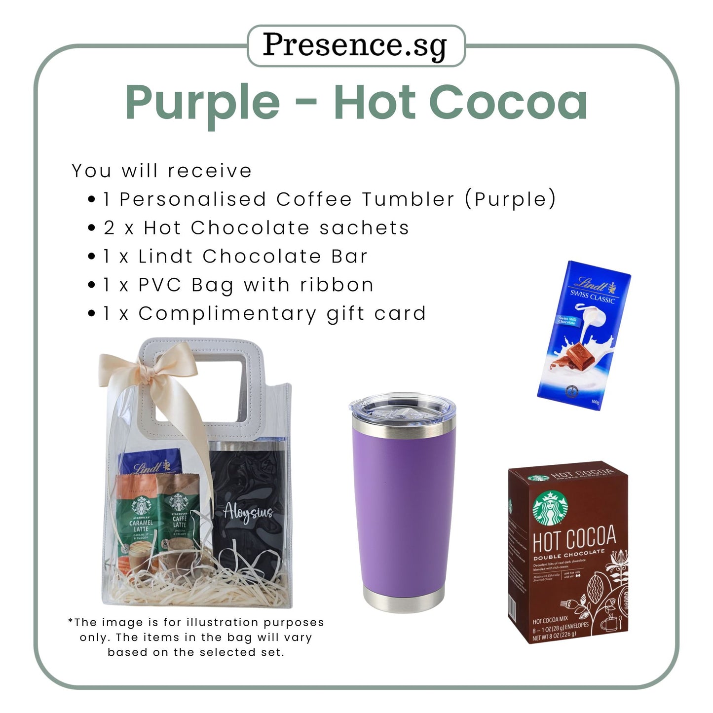 Personalised 600ml Coffee Tumbler & Treats Gift Set (Set D)