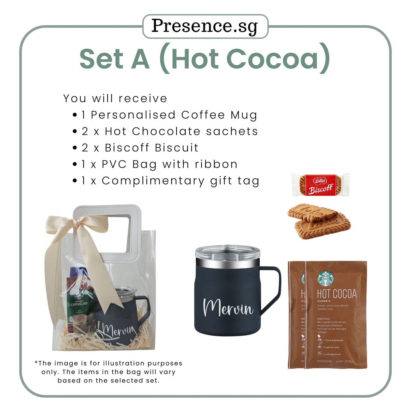Personalised Christmas Coffee Mug Gift Set  (Dual Side Printing)