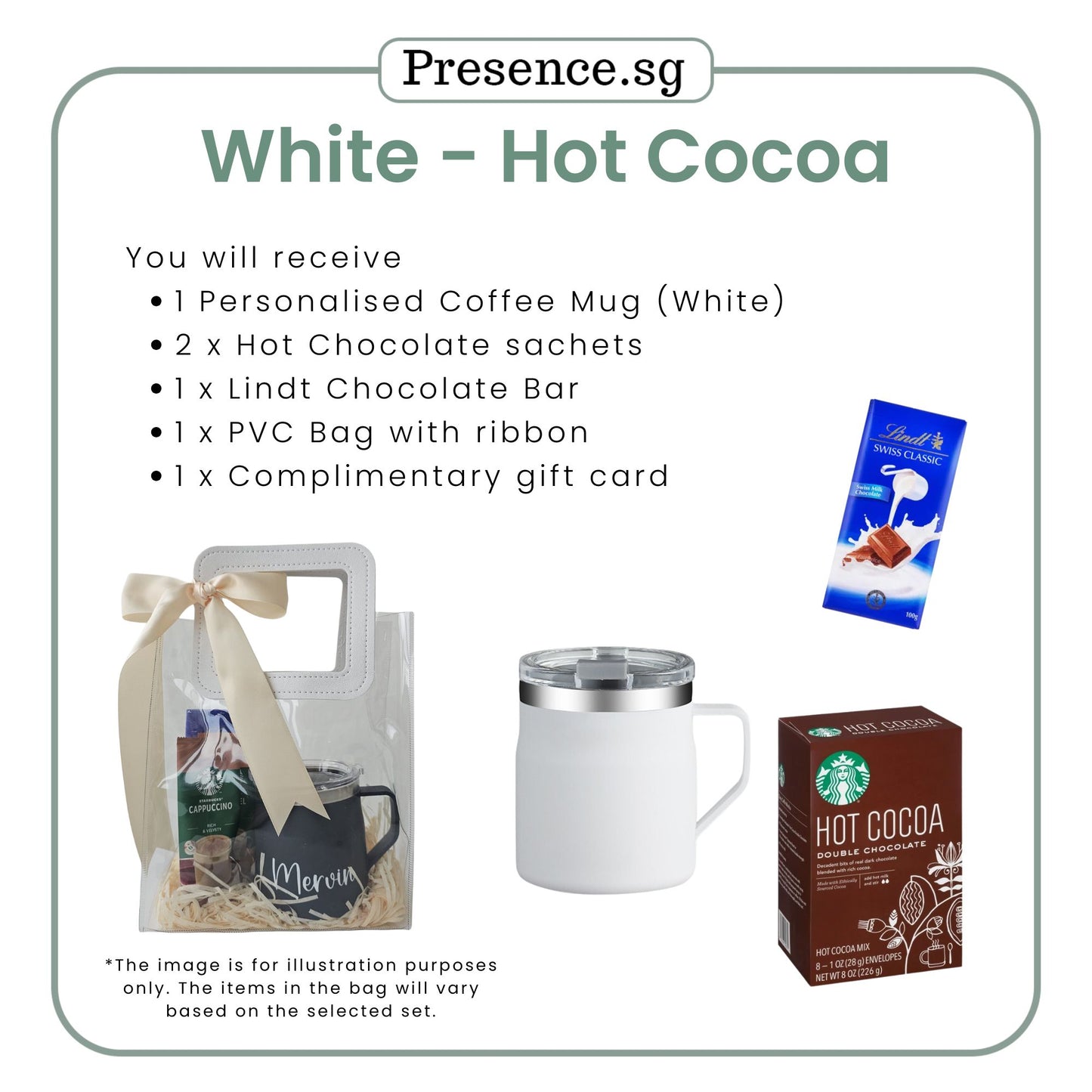 Personalized 450ml Coffee Mug & Treats Gift Set (Set D)
