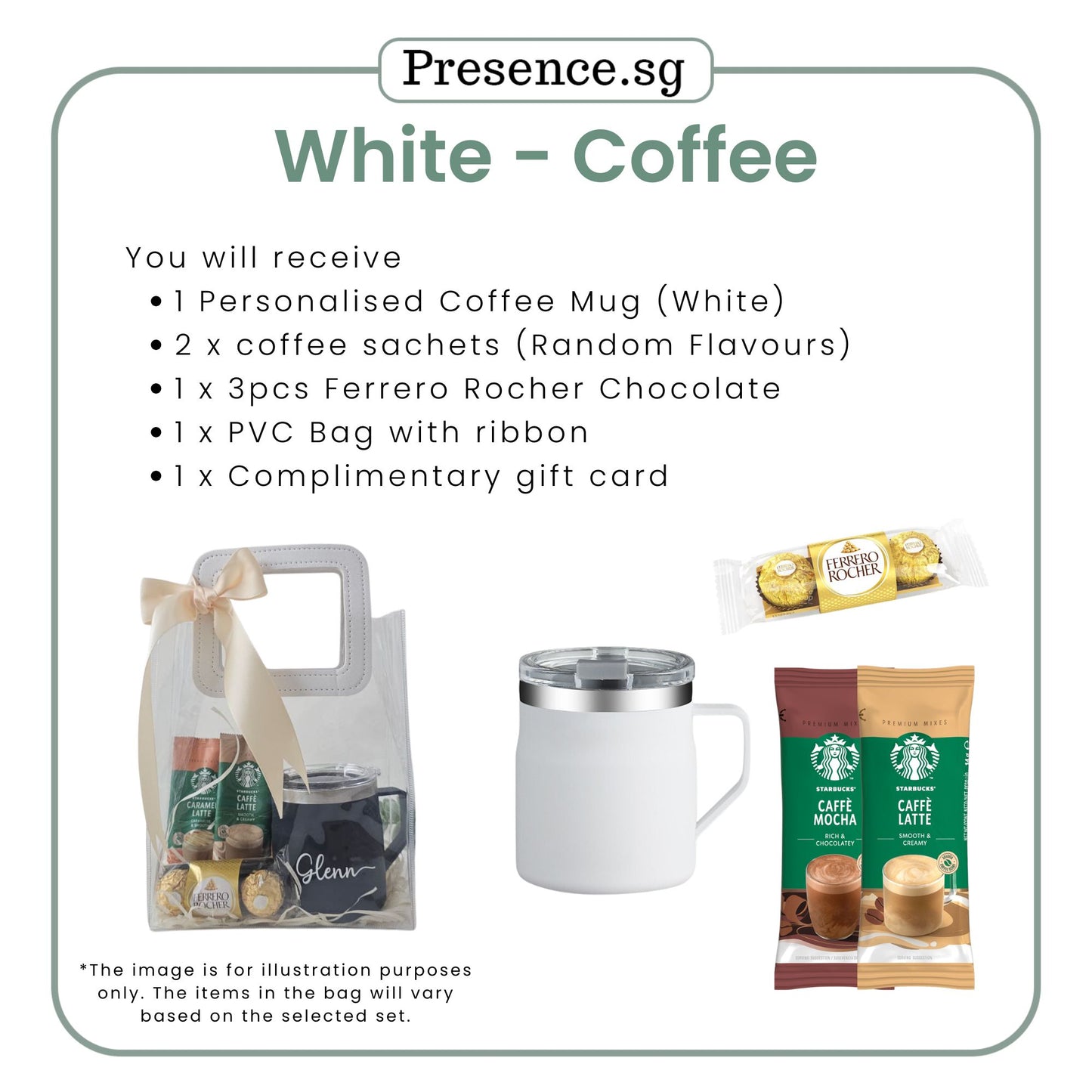 Personalized 450ml Coffee Mug & Treats Gift Set (Set C)