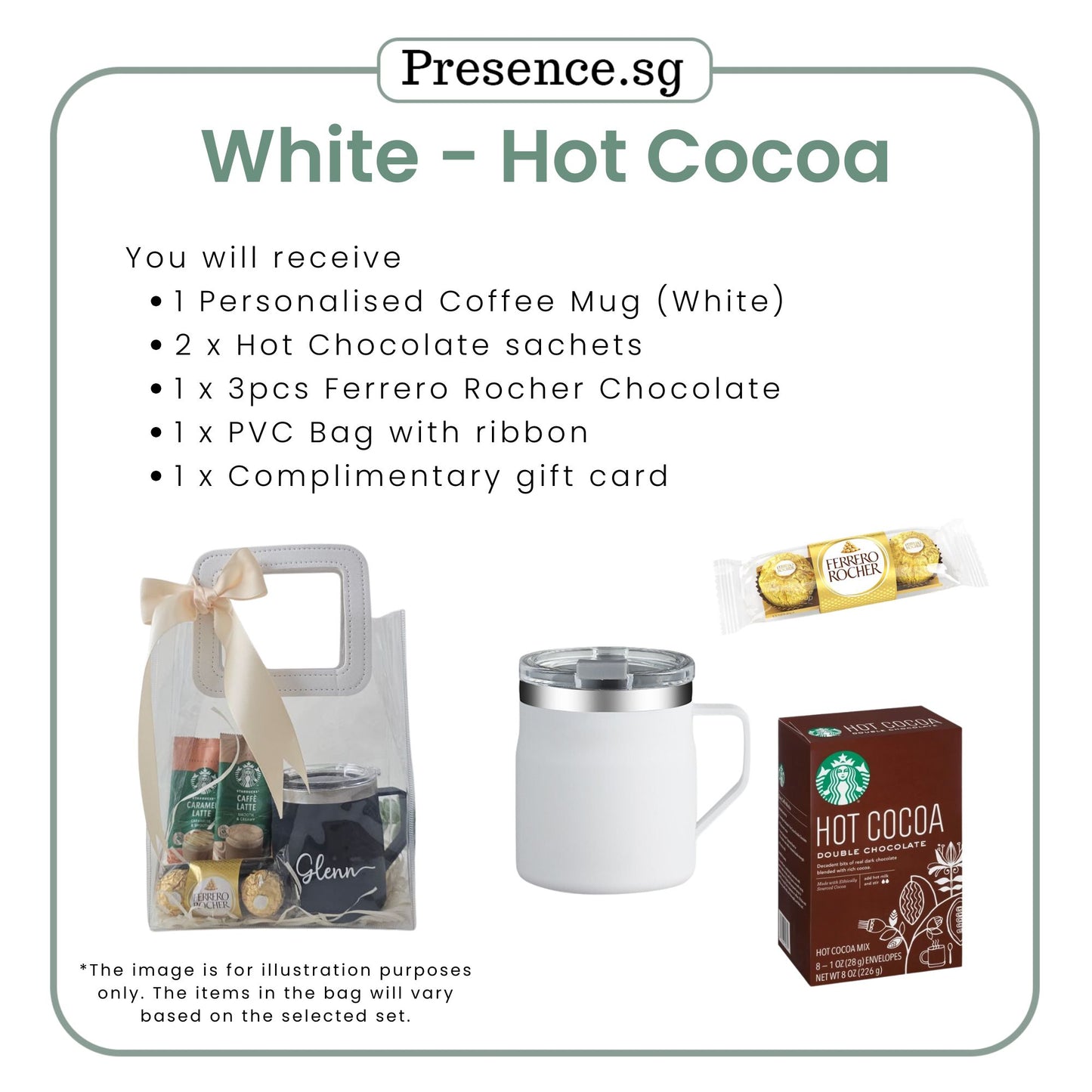 Personalized 450ml Coffee Mug & Treats Gift Set (Set C)